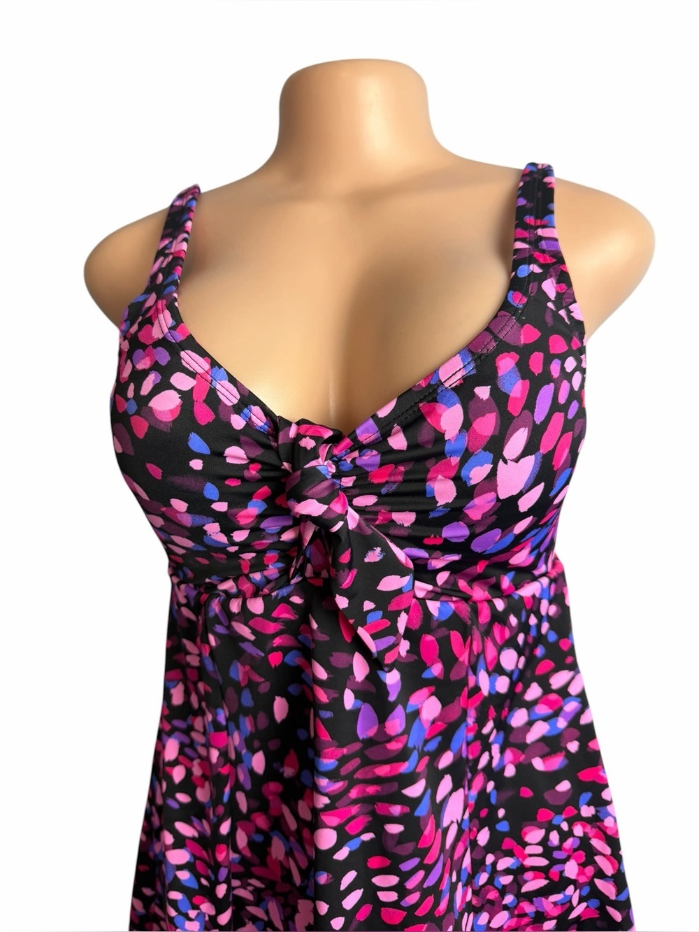 Swim Solutions Swim Dress Pink and Purple Multicolor Swimsuit - Picture 3 of 10